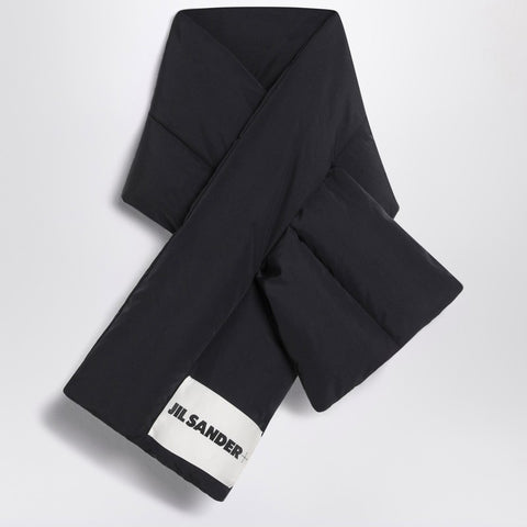 Jil Sander Jil Sander Black padded scarf with logo
