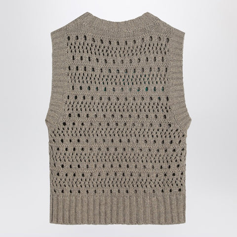 Ganni GANNI Perforated vest with logo inlay