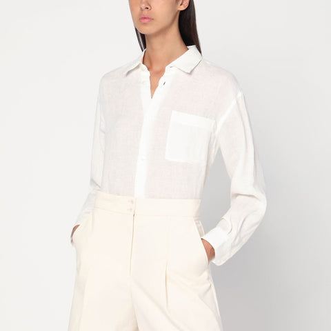 A.P.C. A.P.C. Cropped shirt in white linen