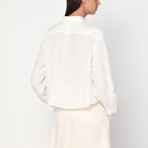 A.P.C. A.P.C. Cropped shirt in white linen