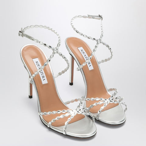 Aquazzura Aquazzura Love Struck silver sandals with crystals