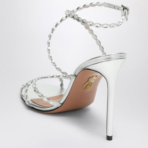 Aquazzura Aquazzura Love Struck silver sandals with crystals