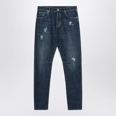 Brunello Cucinelli Brunello Cucinelli Washed blue jeans with rips