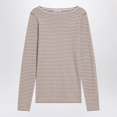 Brunello Cucinelli Brunello Cucinelli Sparkling striped sweater in cashmere and silk