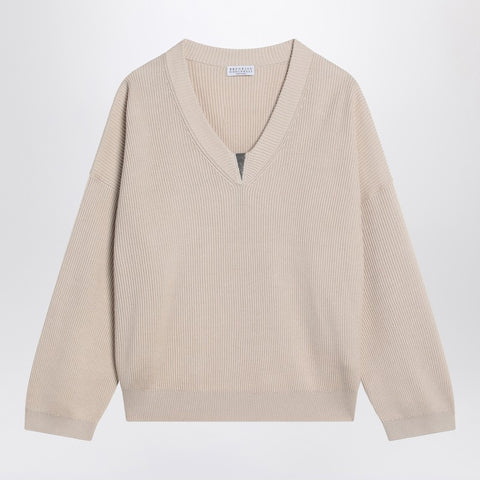 Brunello Cucinelli Brunello Cucinelli Butter-coloured cotton sweater
