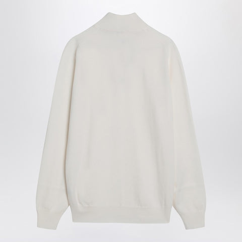 Brunello Cucinelli Brunello Cucinelli White turtleneck sweater with zip