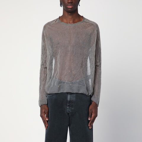 Our Legacy Our Legacy Semi-transparent grey sweater in silk blend