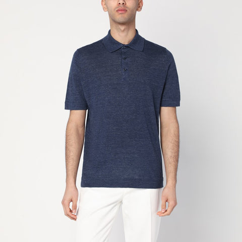 Brunello Cucinelli Brunello Cucinelli Dark blue short-sleeved polo shirt