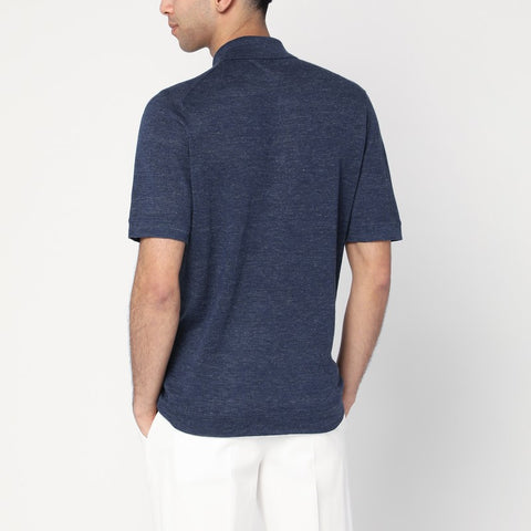 Brunello Cucinelli Brunello Cucinelli Dark blue short-sleeved polo shirt