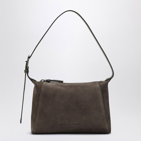 Brunello Cucinelli Brunello Cucinelli Brown Suede Bag with Monile