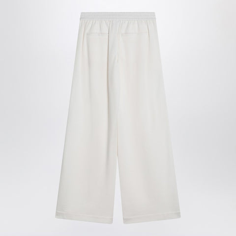 Brunello Cucinelli Brunello Cucinelli Wide white trousers in cotton and silk