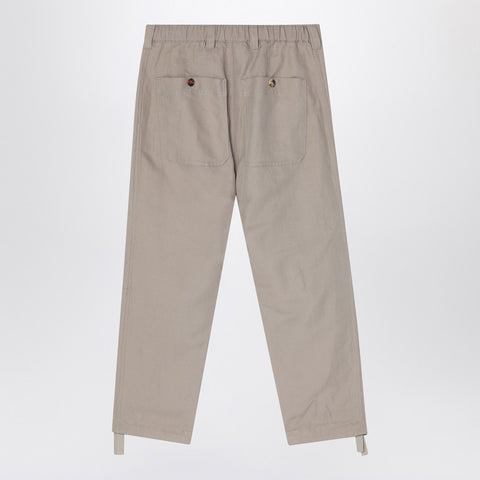 Brunello Cucinelli Brunello Cucinelli Khaki linen-cotton blend trousers