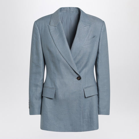 Brunello Cucinelli Brunello Cucinelli Avio-coloured linen blend jacket