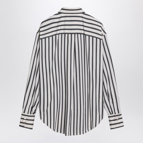 Brunello Cucinelli Brunello Cucinelli Striped shirt with floral embroidery
