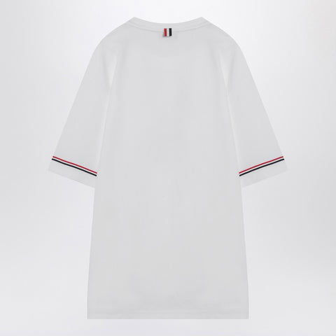 Thom Browne Thom Browne White T-shirt with tricolour detail