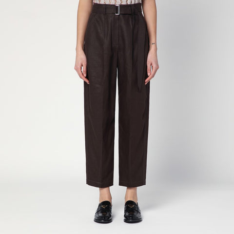 Brunello Cucinelli Brunello Cucinelli Linen trousers with brown belt