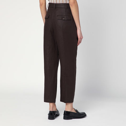 Brunello Cucinelli Brunello Cucinelli Linen trousers with brown belt