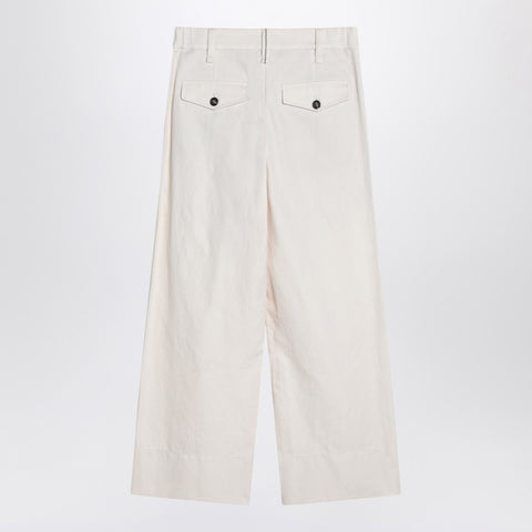 Brunello Cucinelli Brunello Cucinelli Ivory trousers in cotton and linen
