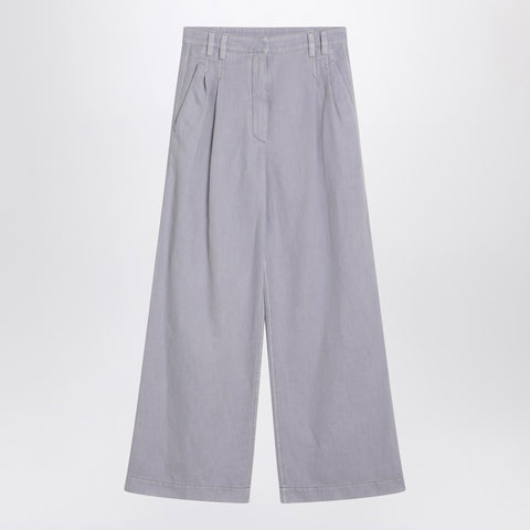 Brunello Cucinelli Brunello Cucinelli Wide lilac trousers in linen blend