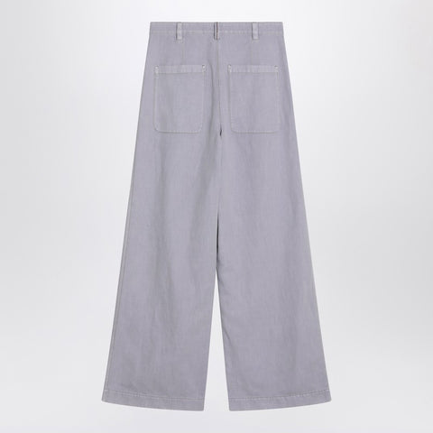 Brunello Cucinelli Brunello Cucinelli Wide lilac trousers in linen blend