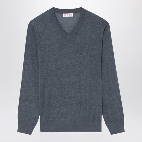 Brunello Cucinelli Brunello Cucinelli Dark grey sweater in silk and cotton