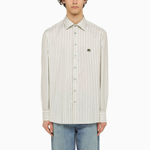 Etro ETRO White/green striped long sleeved shirt
