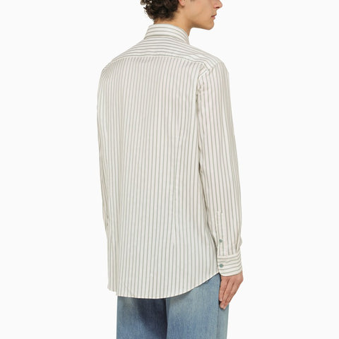 Etro ETRO White/green striped long sleeved shirt