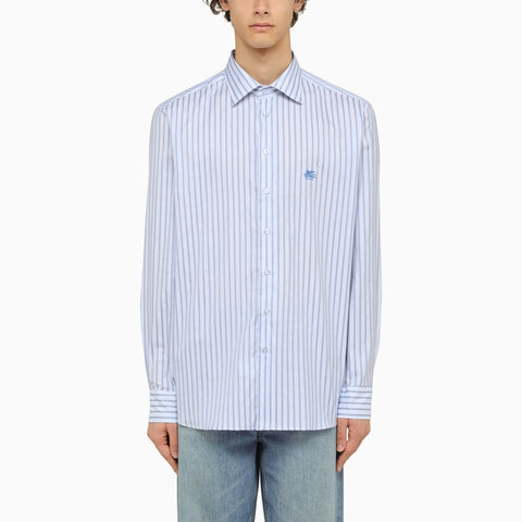 Etro ETRO White/light blue striped long sleeved shirt