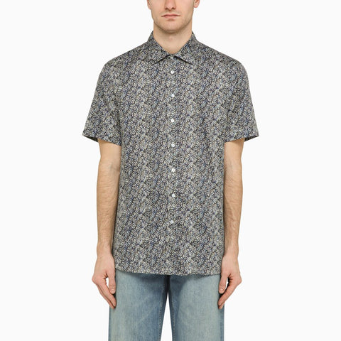 Etro ETRO Blue cotton print shirt