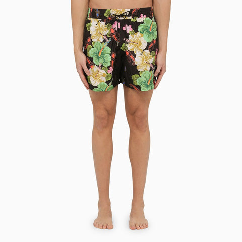 Etro ETRO Black swimming costume with multicoloured flower print