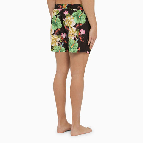 Etro ETRO Black swimming costume with multicoloured flower print