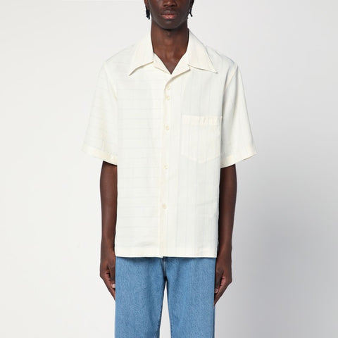 Wales Bonner Wales Bonner White bowling shirt in a linen blend