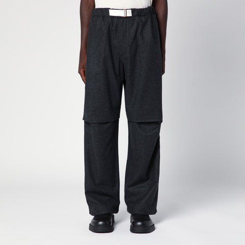 Darkpark DARKPARK Dark grey track pants in wool
