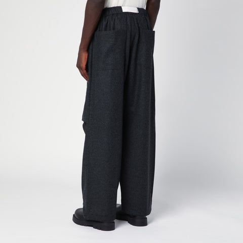 Darkpark DARKPARK Dark grey track pants in wool