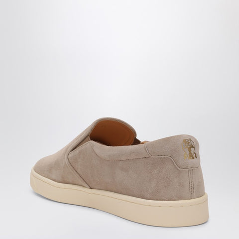 Brunello Cucinelli Brunello Cucinelli Light Beige Suede Slip-ons