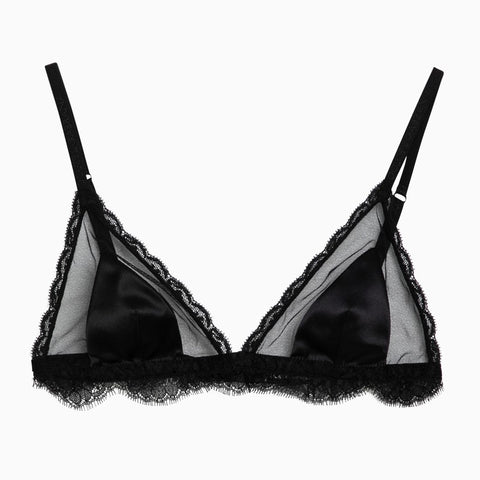 Dolce & Gabbana Dolce & Gabbana Dolce&Gabbana Black silk satin and lace bra