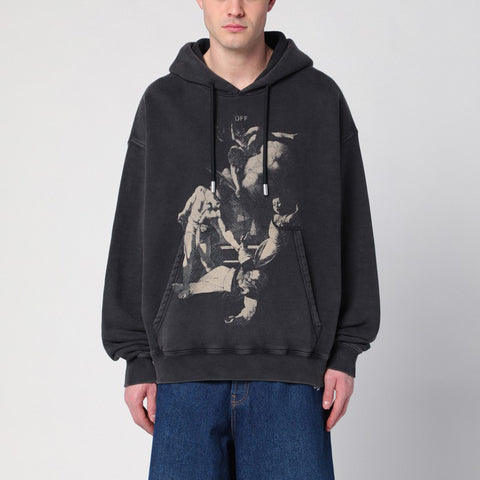 Off White Off White Off-White™ Black washed sweatshirt with logo print
