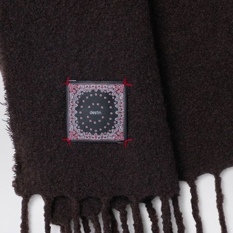 Destin Destin Ebony brown wool and cahsmere scarf