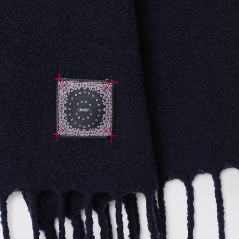 Destin Destin Navy blue wool and cahsmere scarf