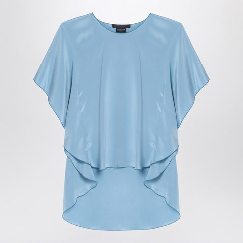 Max Mara Pianoforte Max Mara Pianoforte Light blue flowy silk blouse