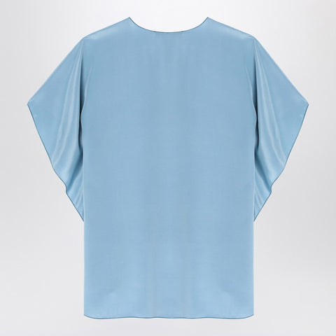 Max Mara Pianoforte Max Mara Pianoforte Light blue flowy silk blouse