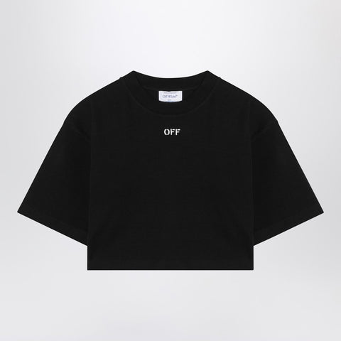 Off White Off White Off-White™ Black cropped T-shirt with logo
