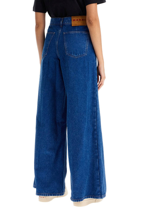 Marni Marni wide flared leg jeans with a