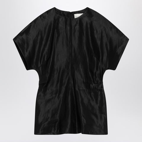 Loulou Studio Loulou Studio Black T-shirt in linen and silk