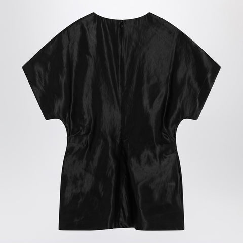 Loulou Studio Loulou Studio Black T-shirt in linen and silk