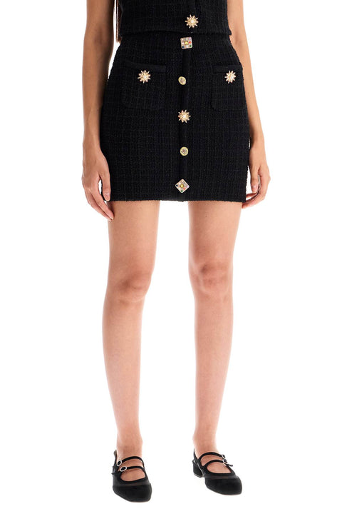 Self-Portrait Self-Portrait Self Portrait "knitted mini skirt with jewel buttons