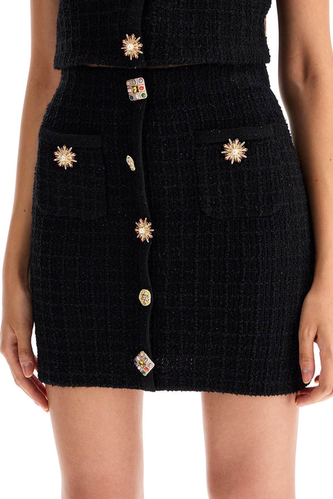 Self-Portrait Self-Portrait Self Portrait "knitted mini skirt with jewel buttons