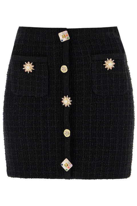 Self-Portrait Self-Portrait Self Portrait "knitted mini skirt with jewel buttons