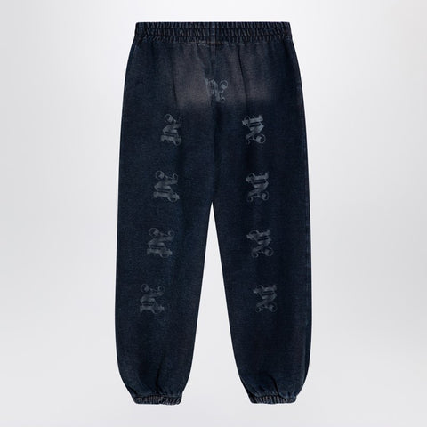 Palm Angels Palm Angels Black washed cotton wide trousers
