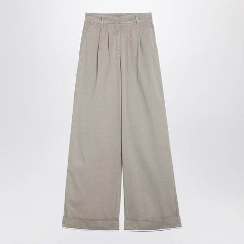 Palm Angels Palm Angels Beige cotton wide trousers